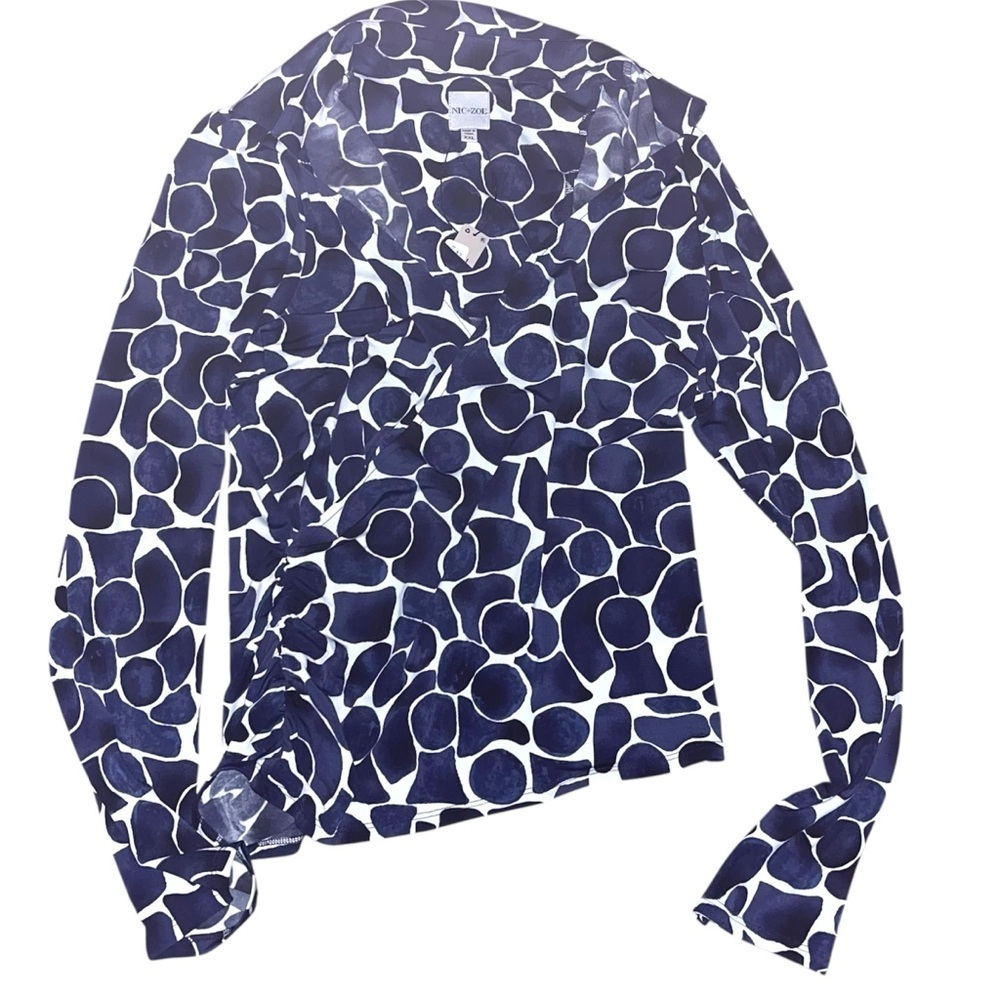 Nic + Zoe GEO PEBBLE KNIT WRAP TOP